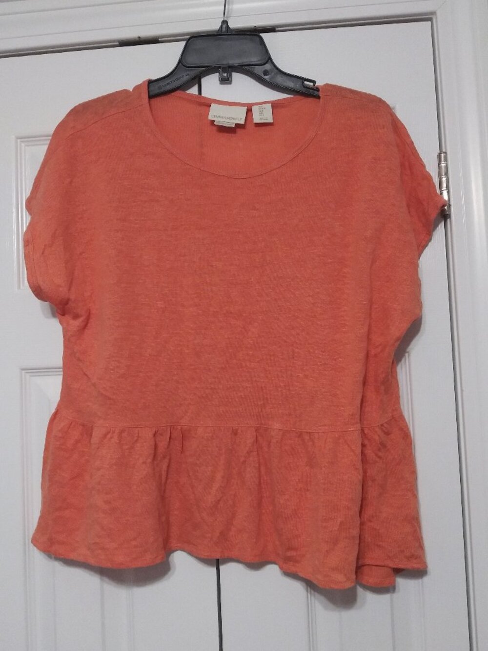 Cynthia Rowley 100% linen orange blouse size L